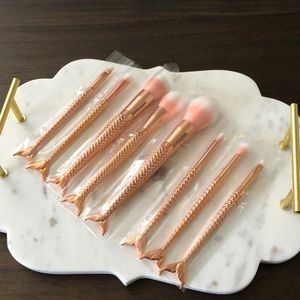 New Rose Gold Mermaid Makeup Brush Set